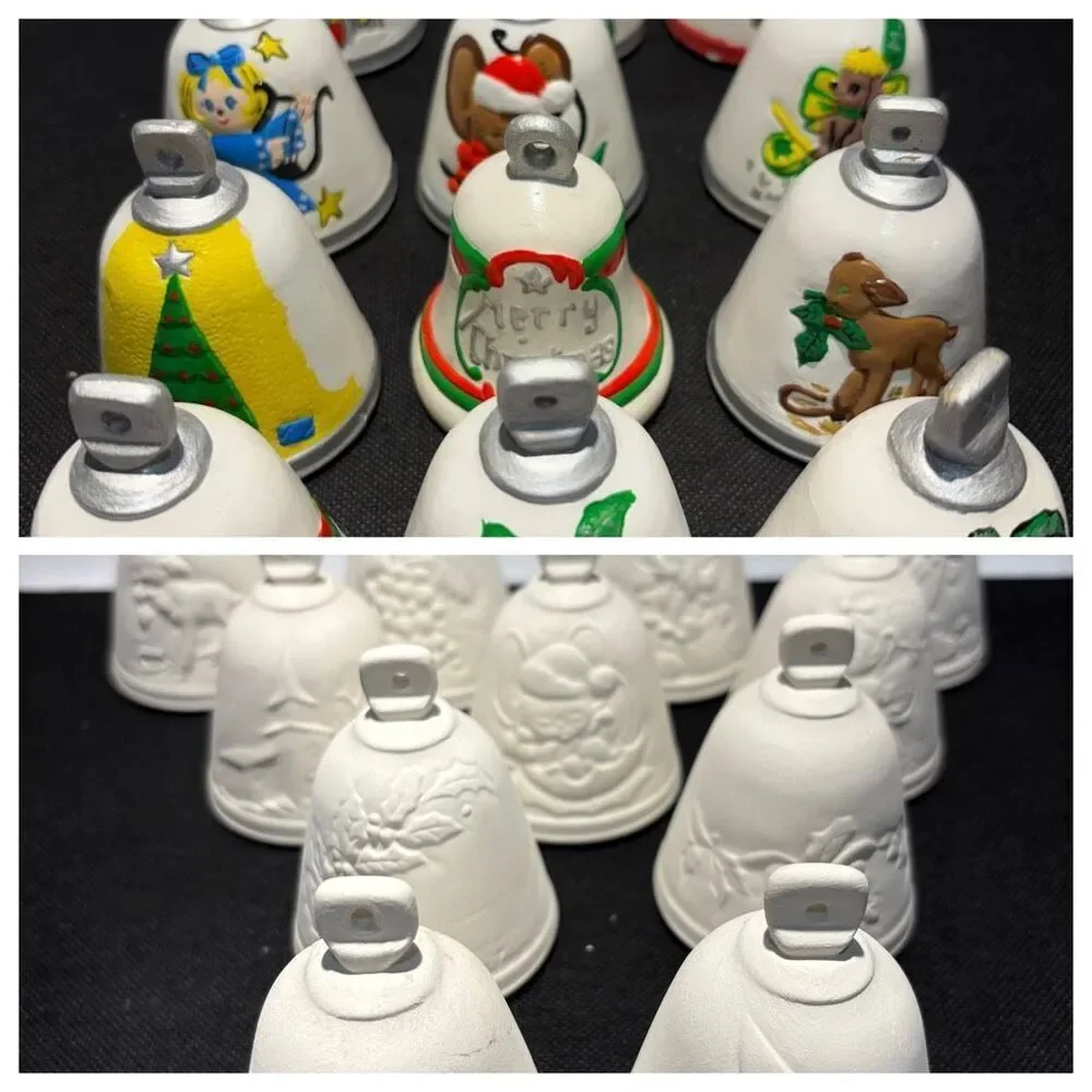 Finished and unfinished bell ornaments